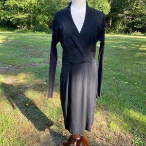 ETCETERA DRESS STRETCH BLACK V-NECK LONG SLEEVE Size 8